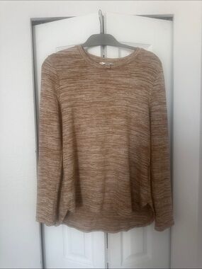 Banana Republic Marled Tan/Brown Crewneck Long Sleeve Top.